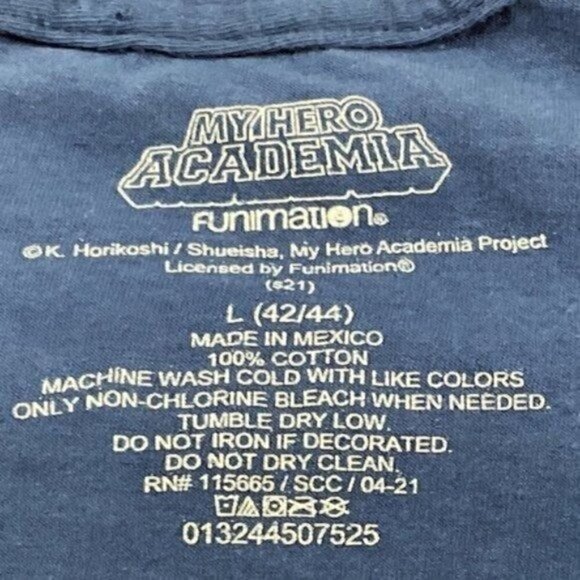 My Hero Academia Funimation Cotton Graphic Short Sleeve Tee Size L (42/44) Blue - Picture 6 of 6